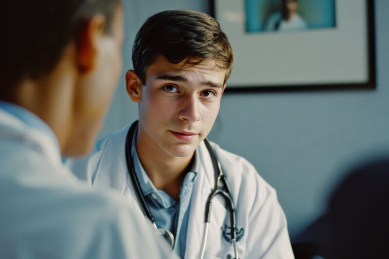 doctor performing a medical check-up on a man with suspected autoimmune condition