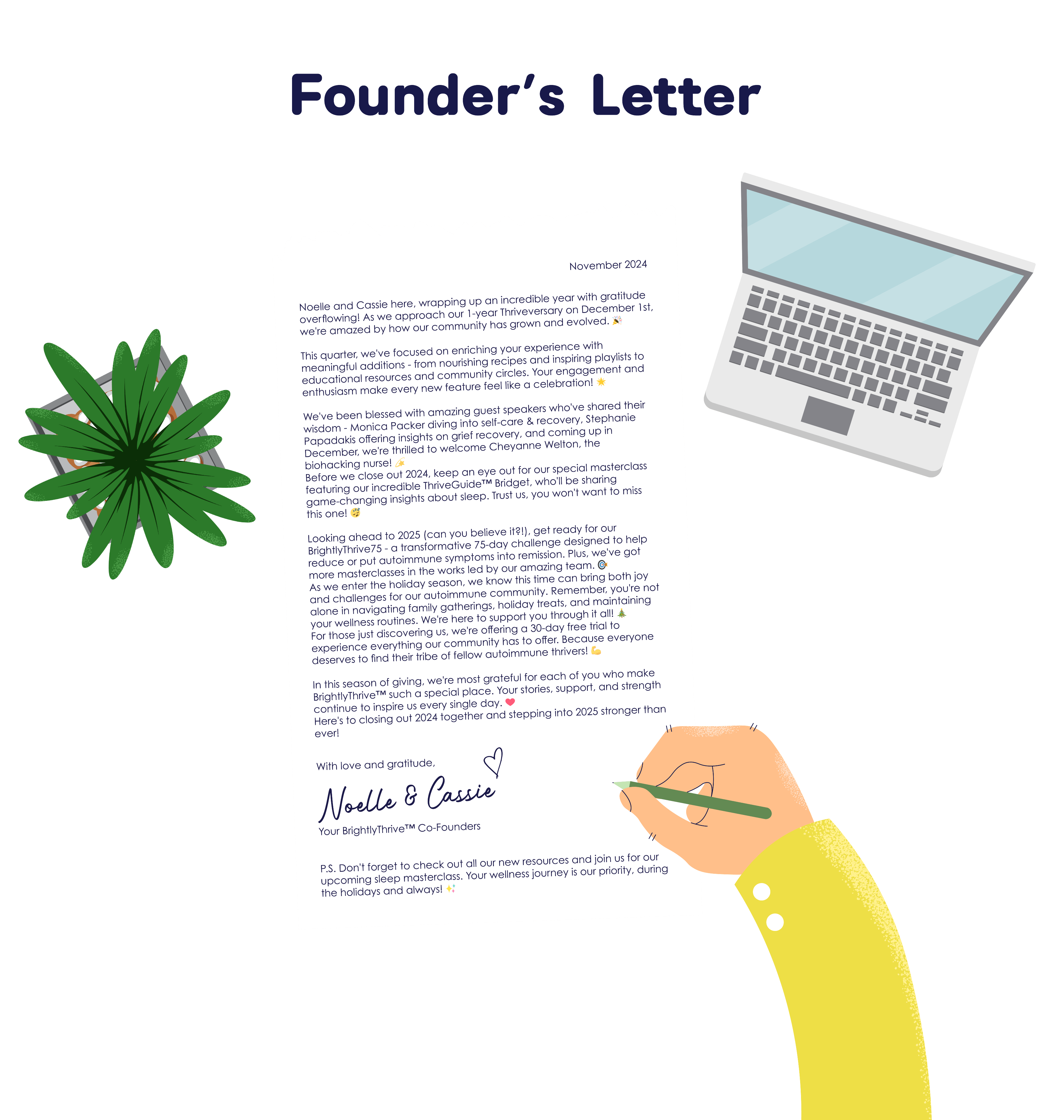 Brightly Thrive Founders Letter